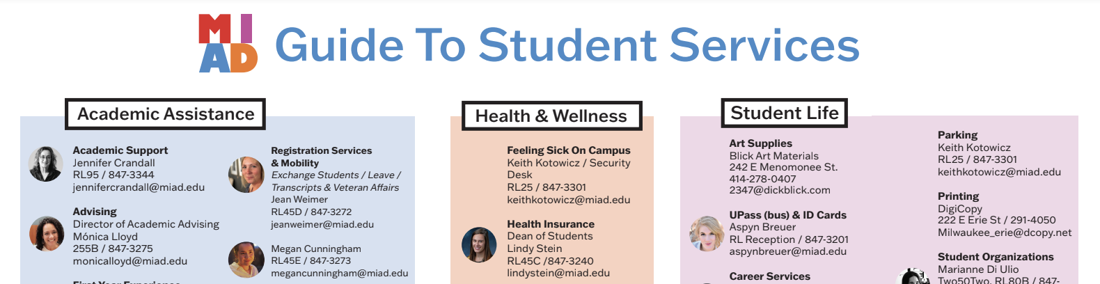 Guide to Student Services at MIAD