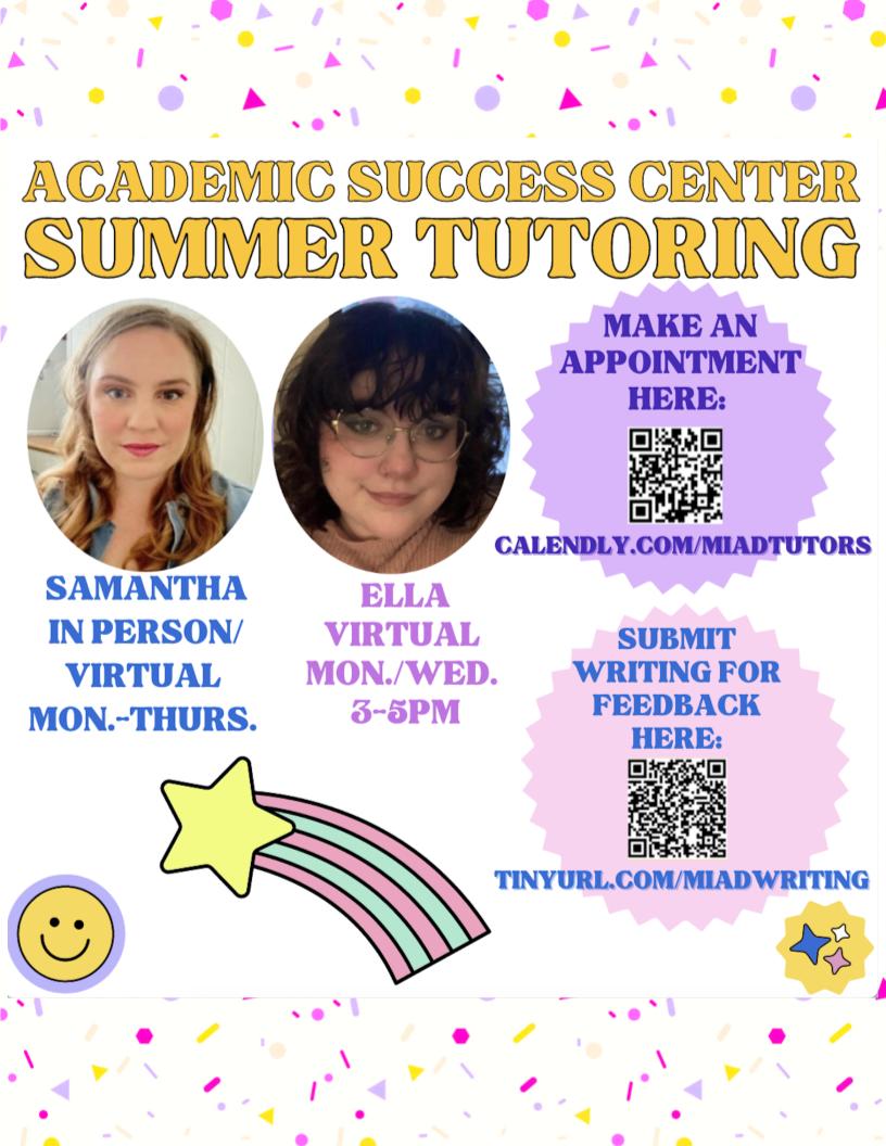 Academic Success Center: Summer Tutoring