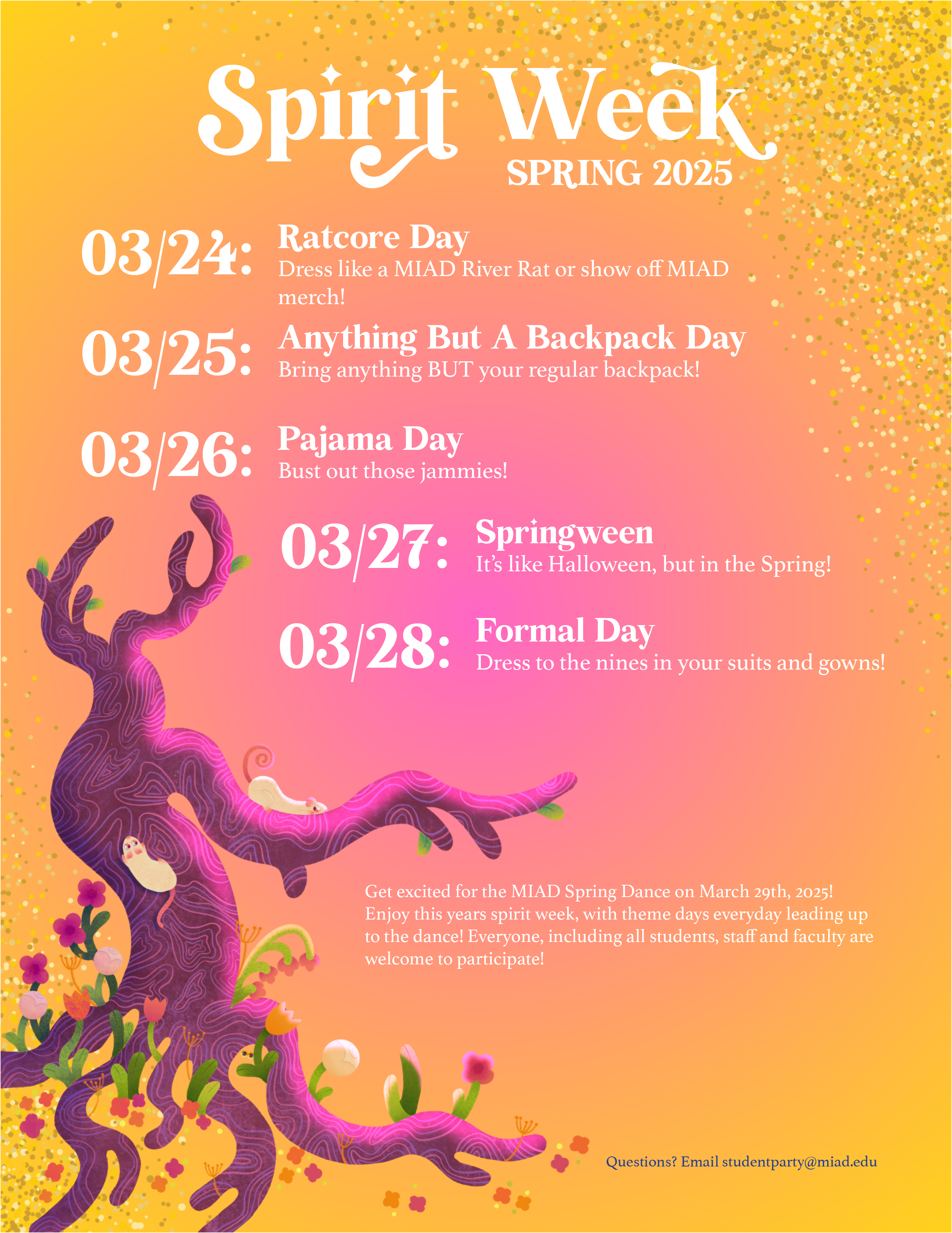 Spring Spirit Week 2025, Mar 24-28