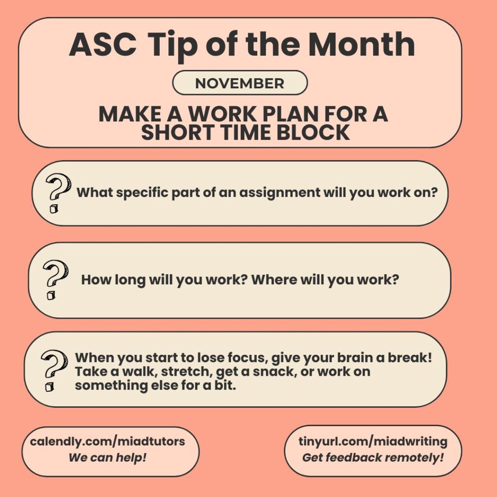 MIAD Academic Success Center