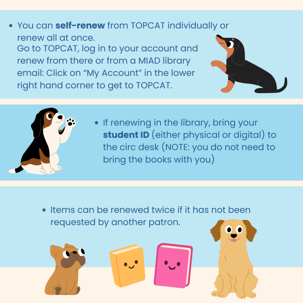 Renewing your MIAD Library books