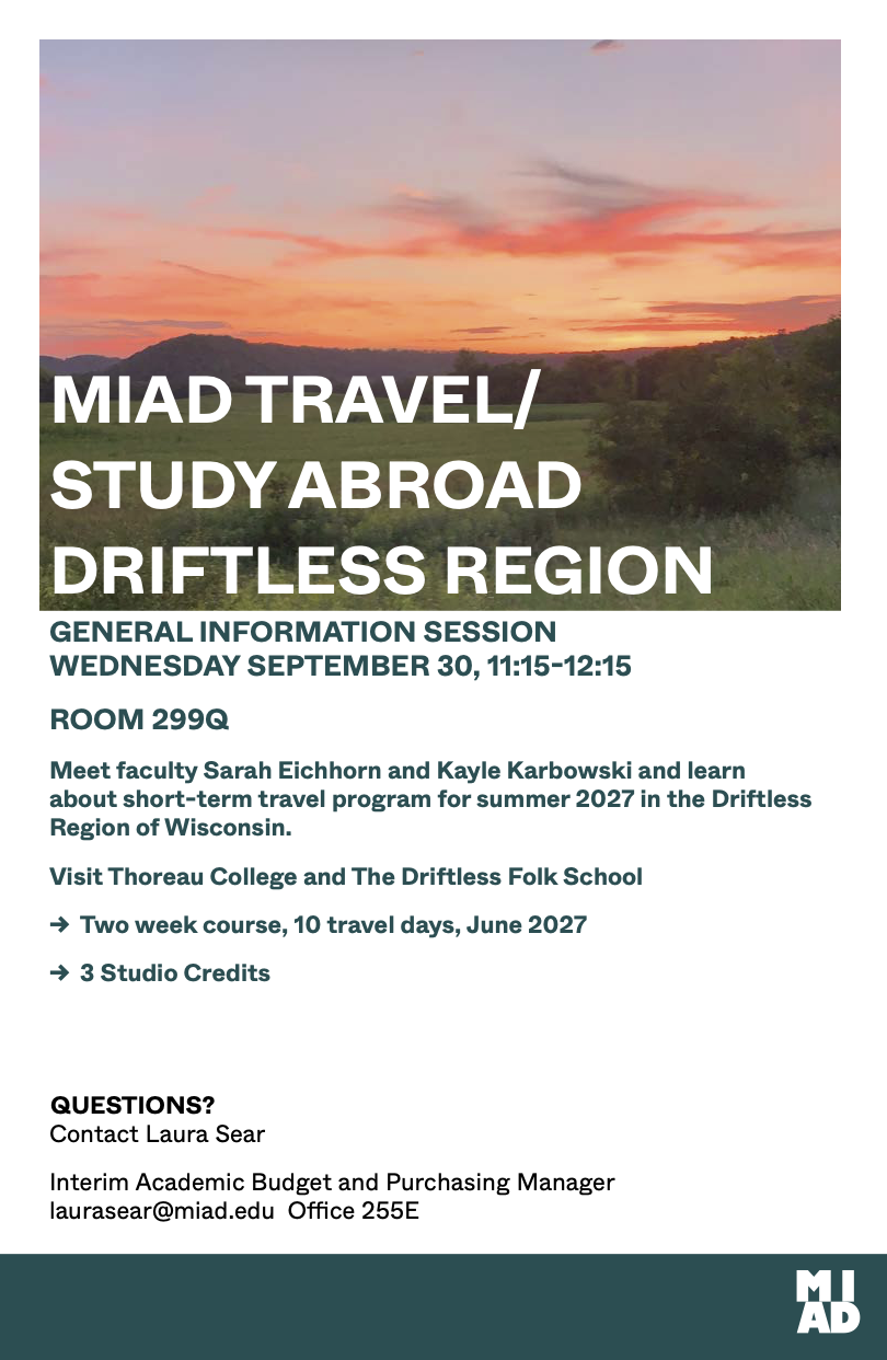 MIAD Driftless Travel Program Info Session Sept. 30