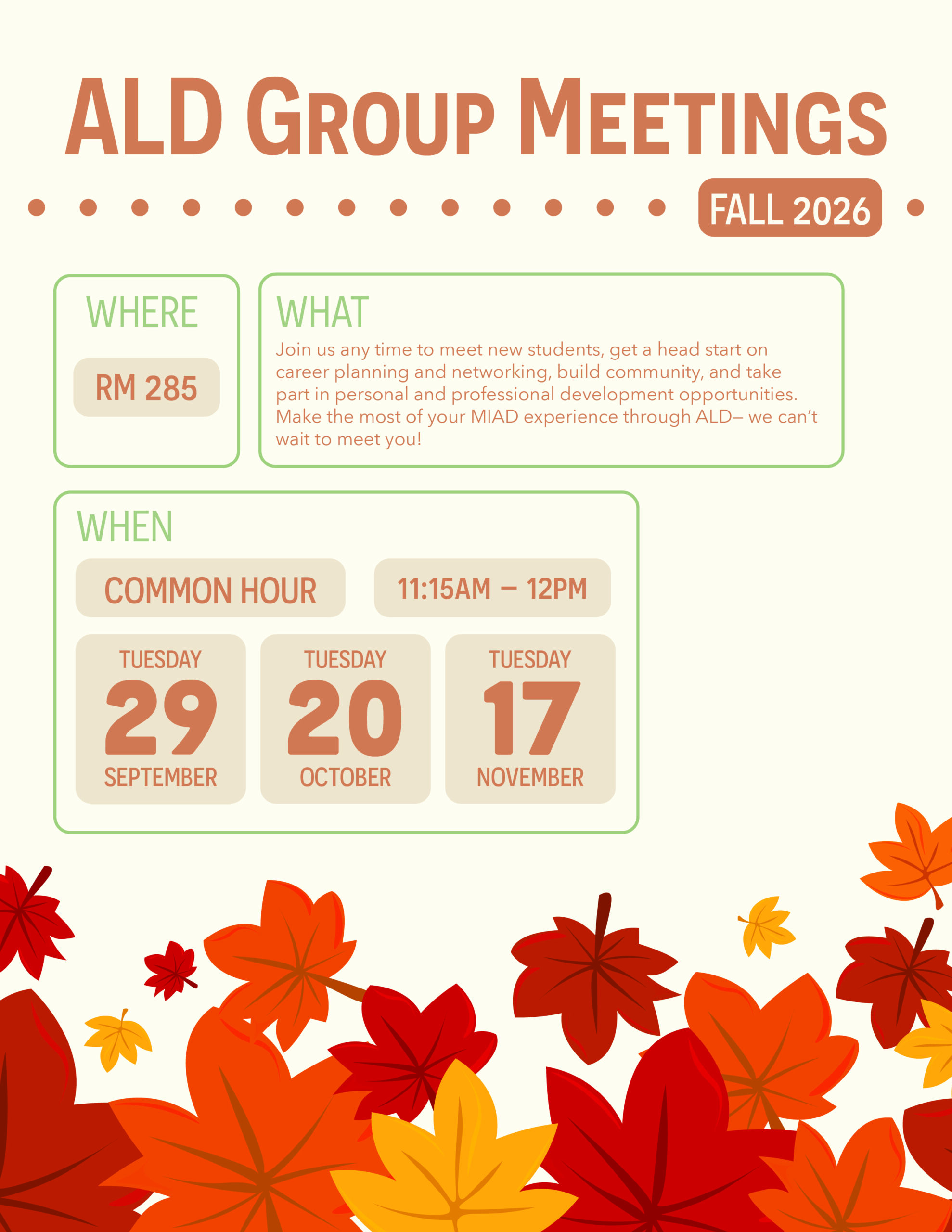 Fall ALD Group Meetings