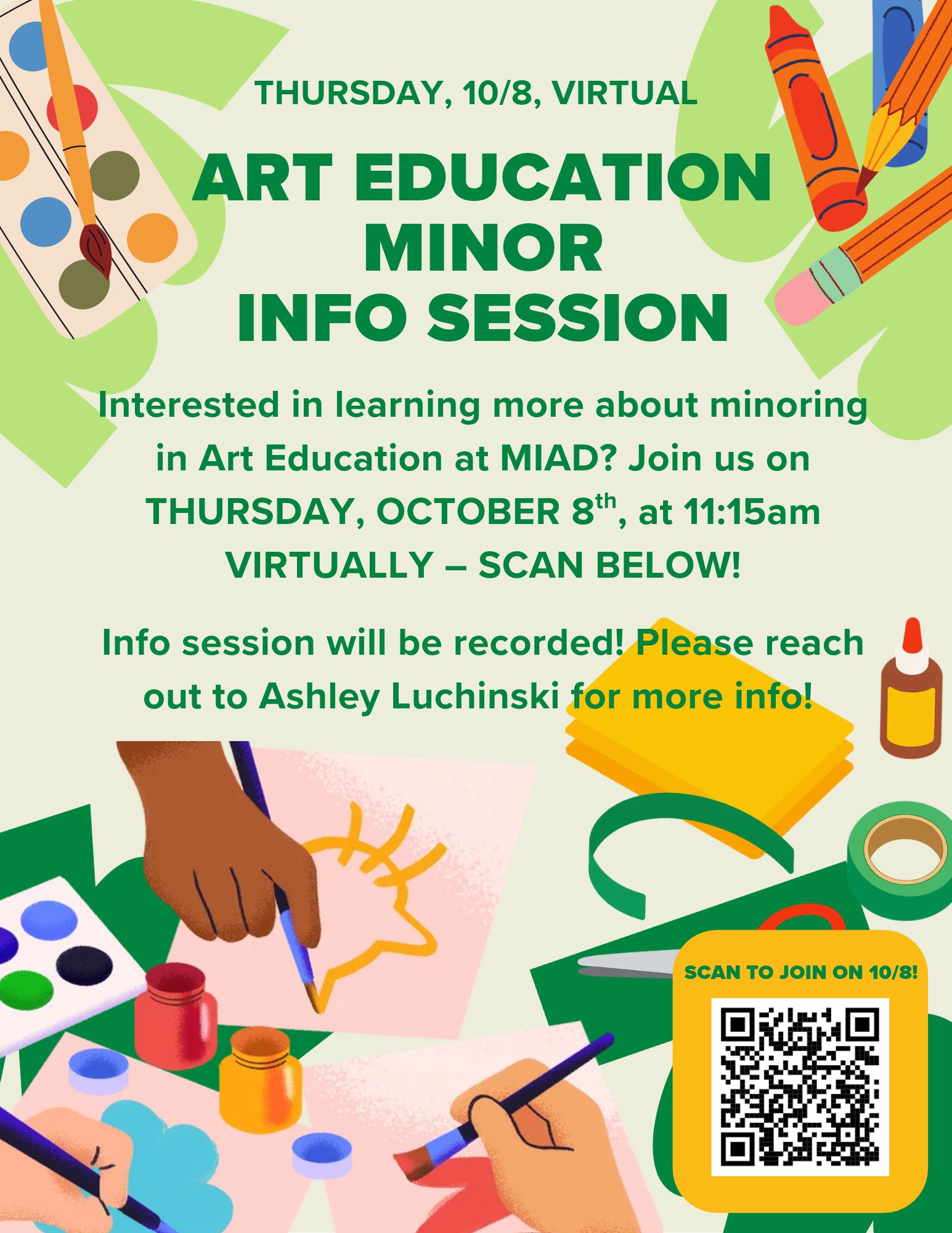 Art Ed Minor Info Session, Oct. 8