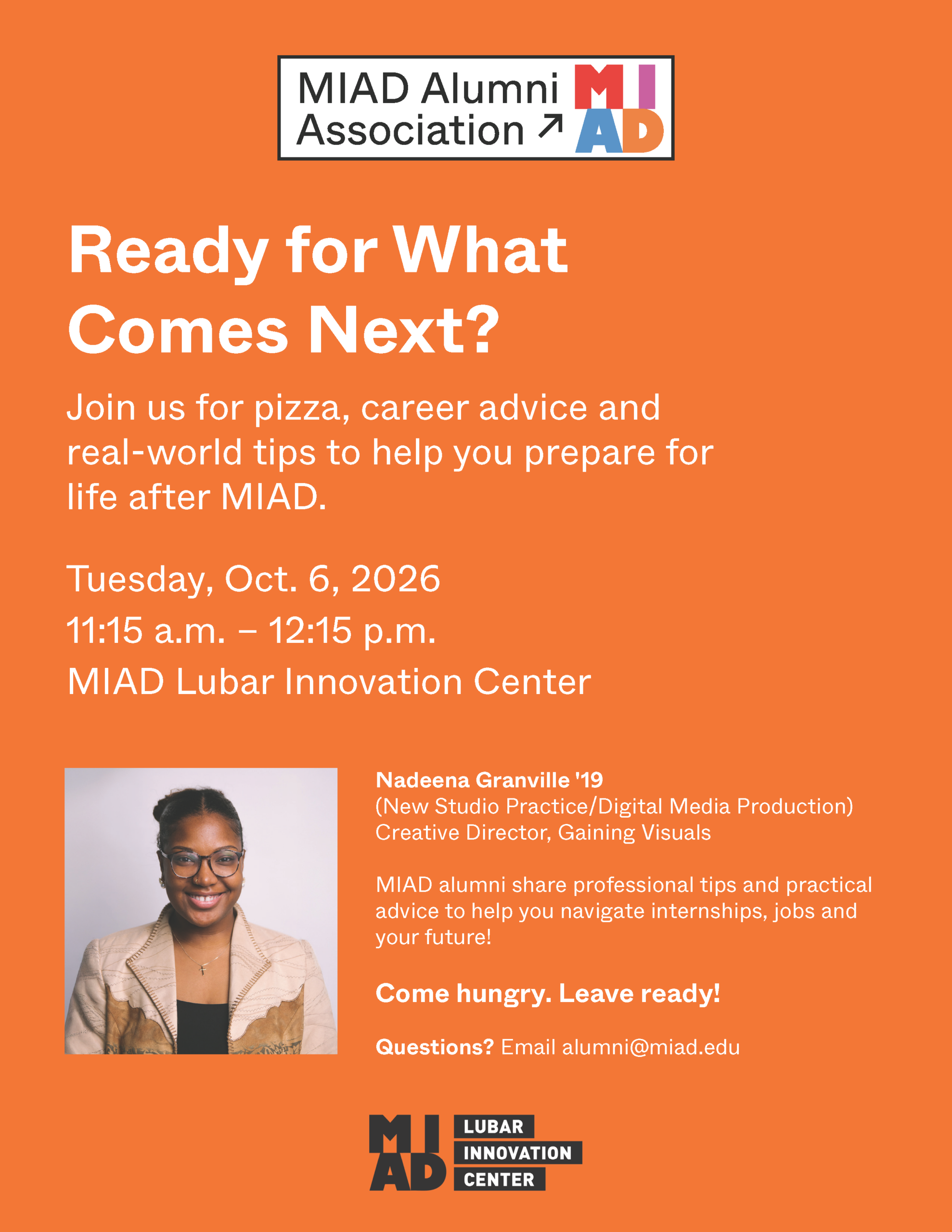 Join Us for Pizza + Career Tips, Oct. 6