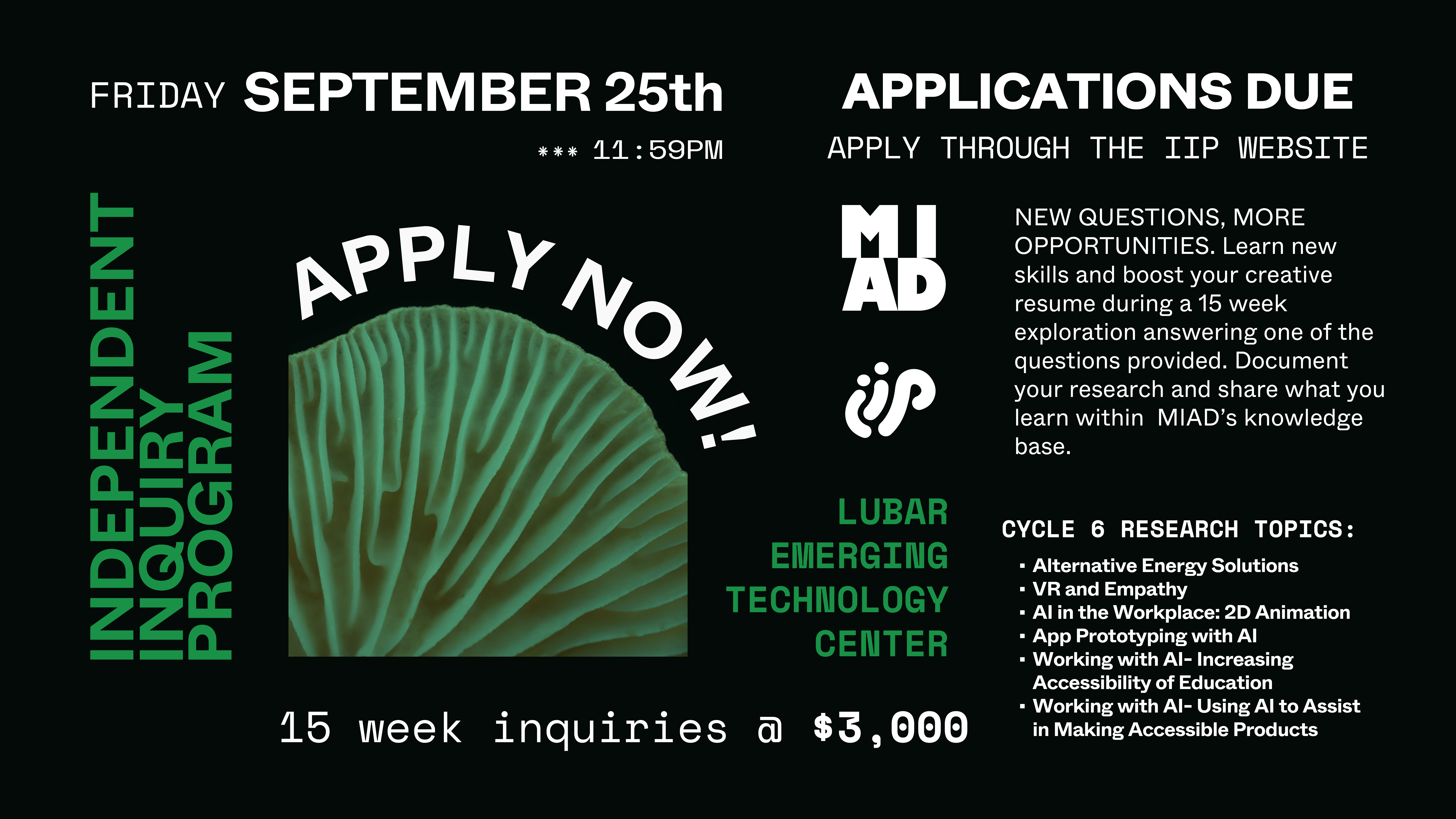 Apply to the Independent Inquiry Program by September 25th!