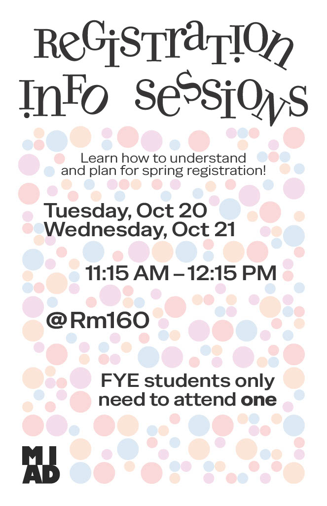 Registration Information Sessions for First-Year Students, Oct. 20 & 21